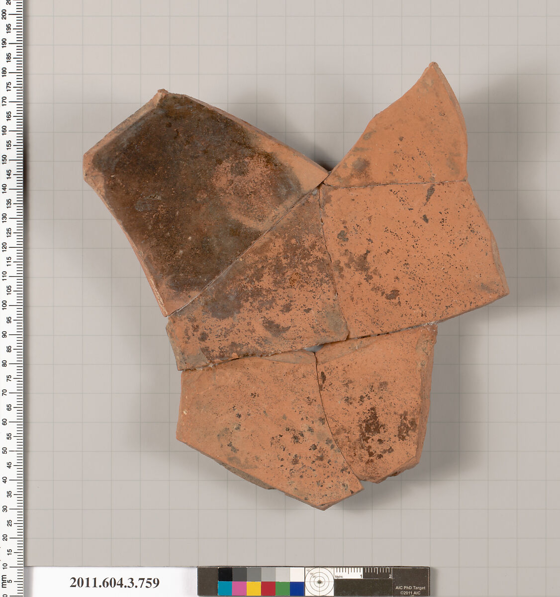 Terracotta fragment of a neck-amphora (jar), Terracotta, Greek, Attic