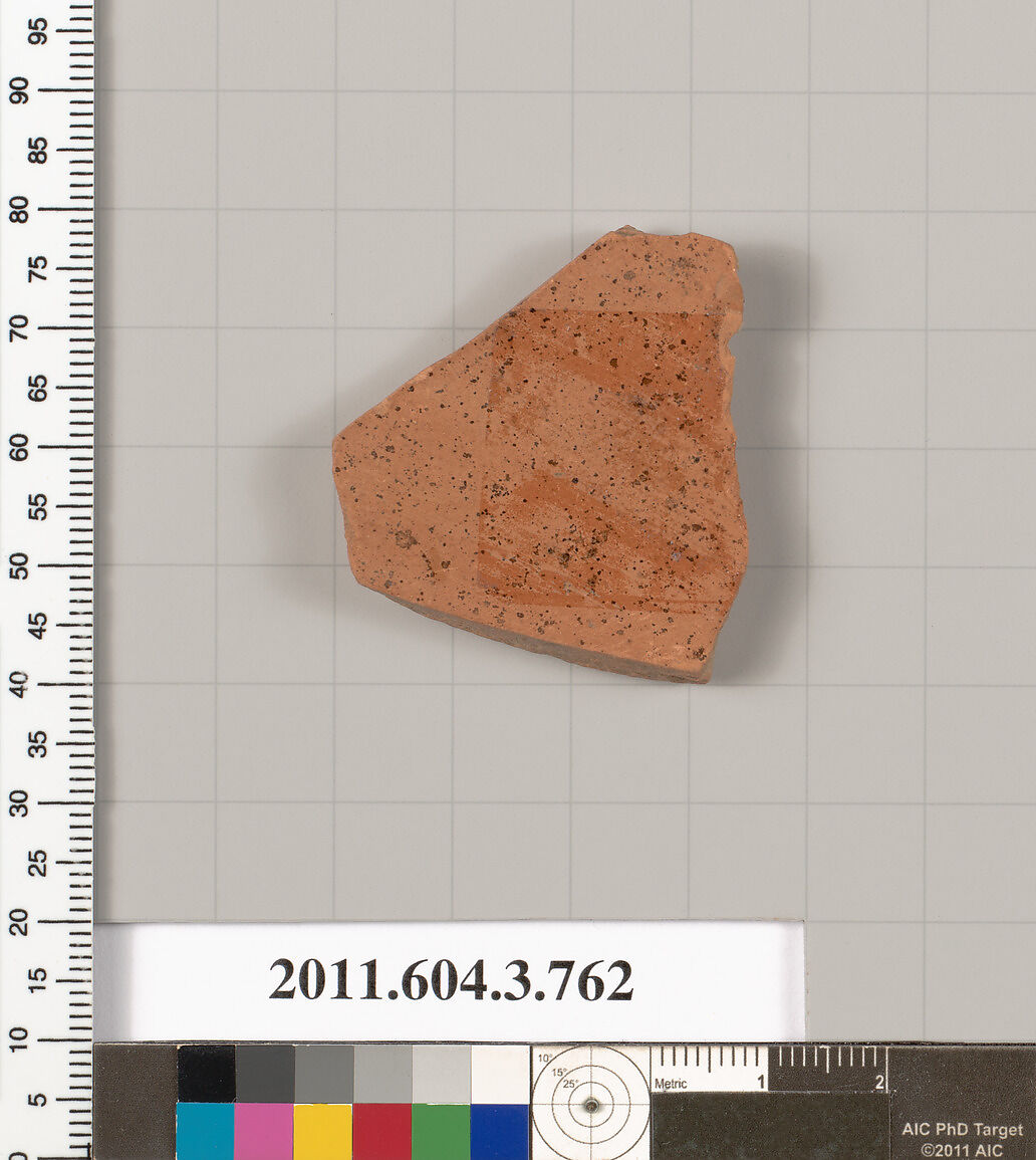 Terracotta fragment of a neck-amphora (jar), Terracotta, Greek, Attic