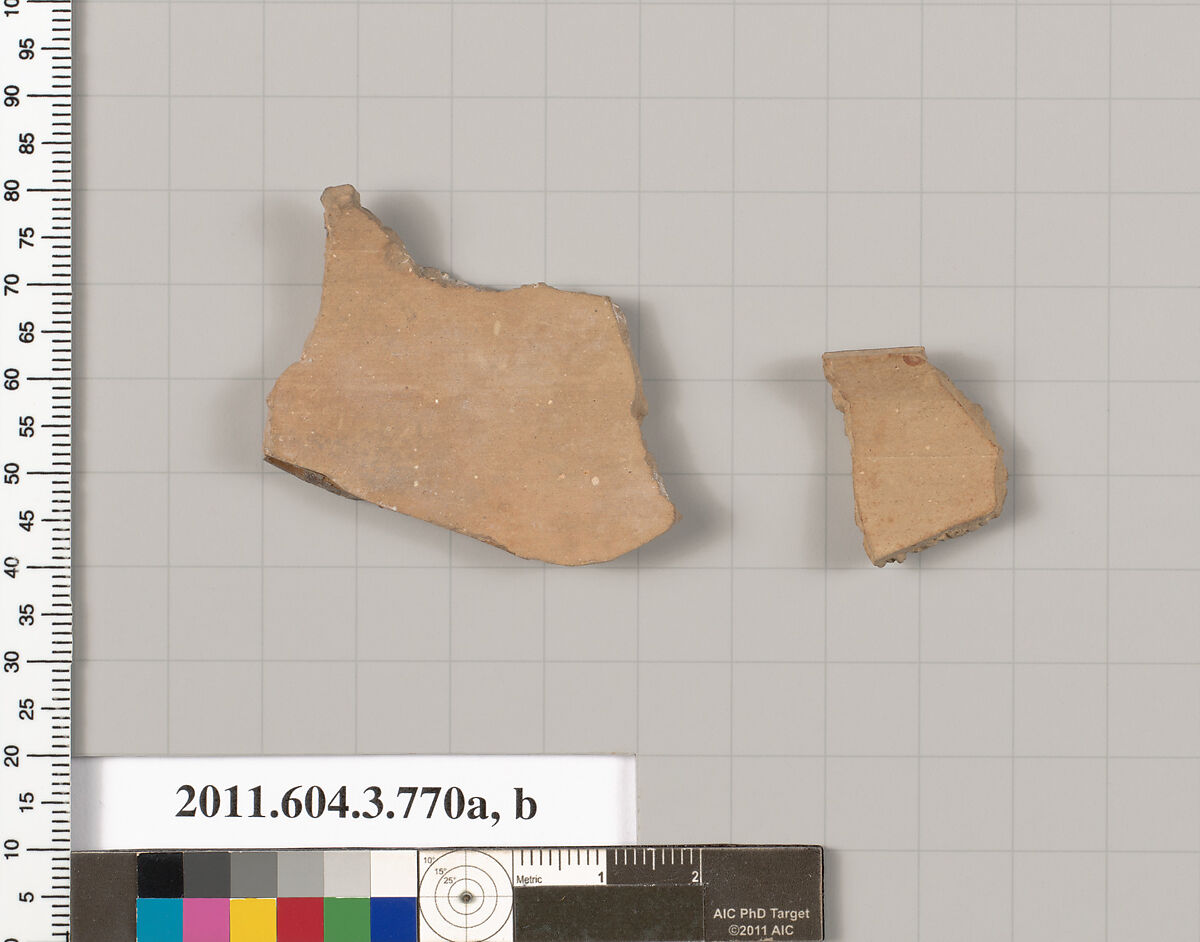 Terracotta fragments of a hydria (water jar), Terracotta, Greek, Attic
