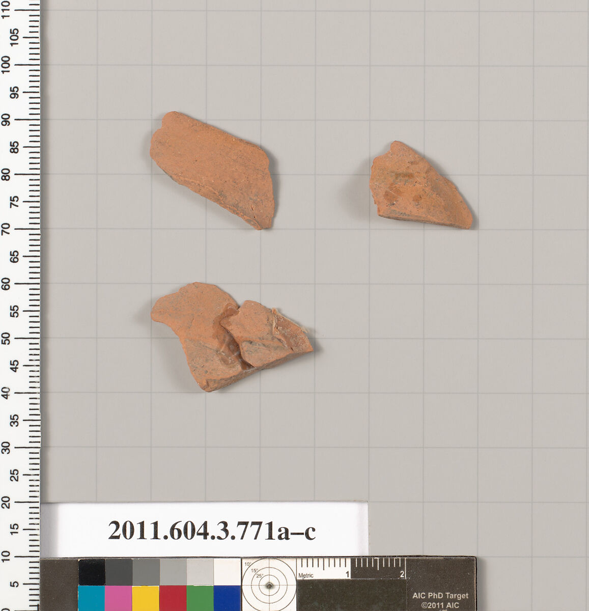 Terracotta fragments of oinochoai (jugs), Terracotta, Greek, Attic