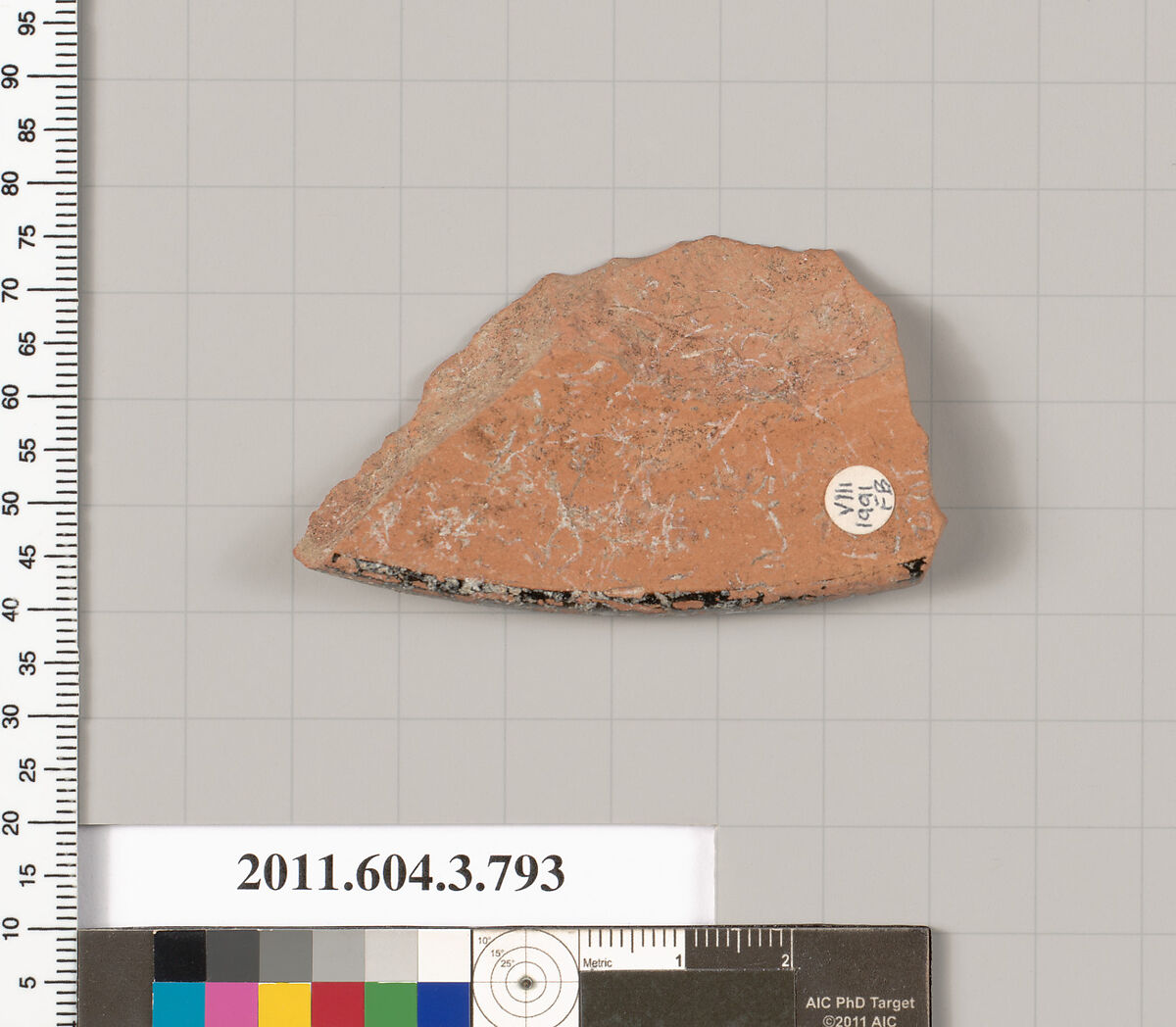 Terracotta fragment of a lid, Terracotta, Greek, Attic