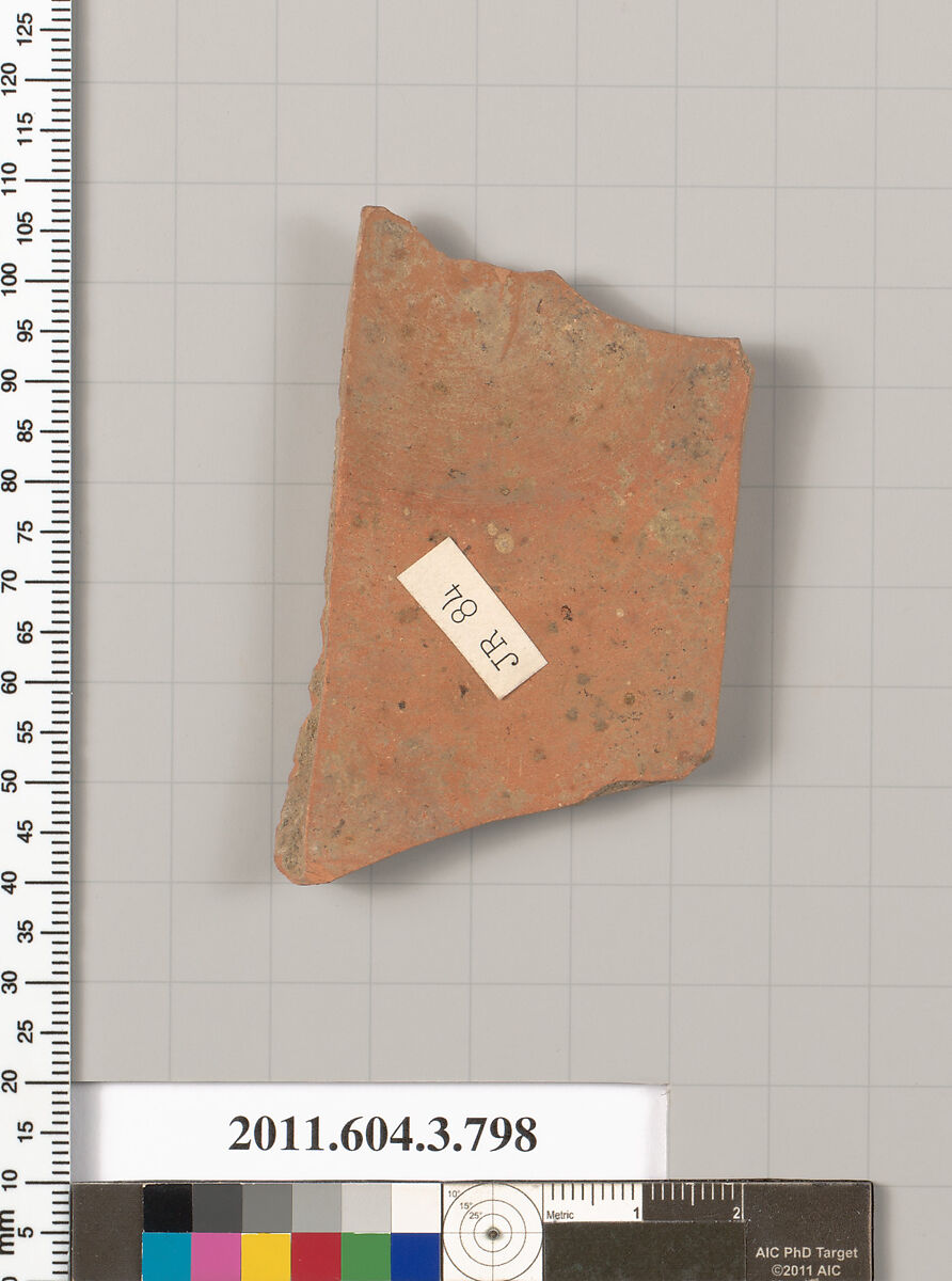 Terracotta fragment of a lid, Terracotta, Greek, Attic