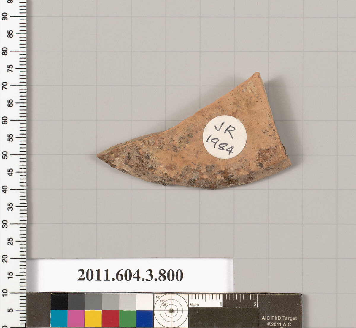 Terracotta fragment of a lid, Terracotta, Greek, Attic
