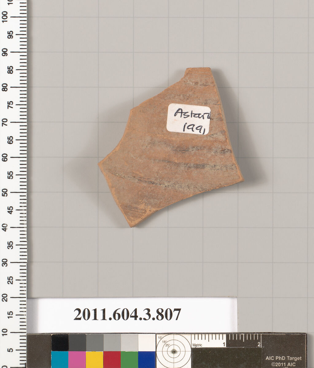 Terracotta fragment of a lekythos (oil flask), Terracotta, Greek, Attic