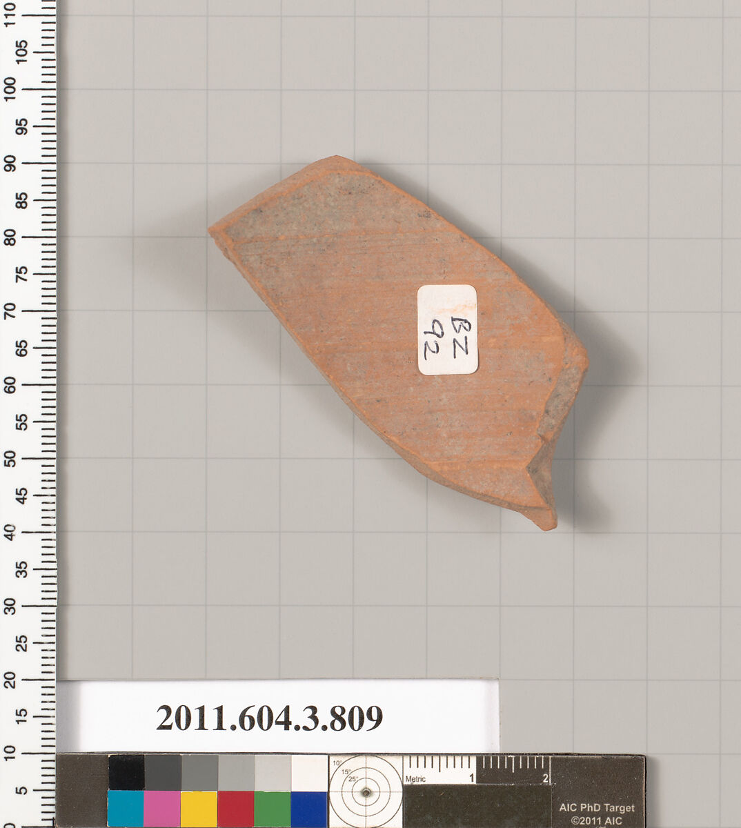 Terracotta fragment of a lekythos (oil flask), Terracotta, Greek, Attic