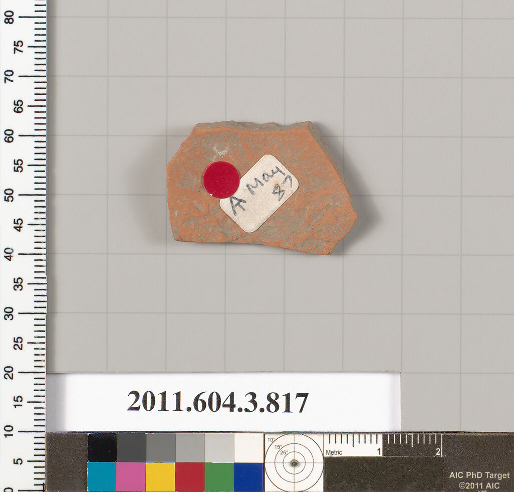 Terracotta fragment of a lekythos (oil flask), Terracotta, Greek, Attic