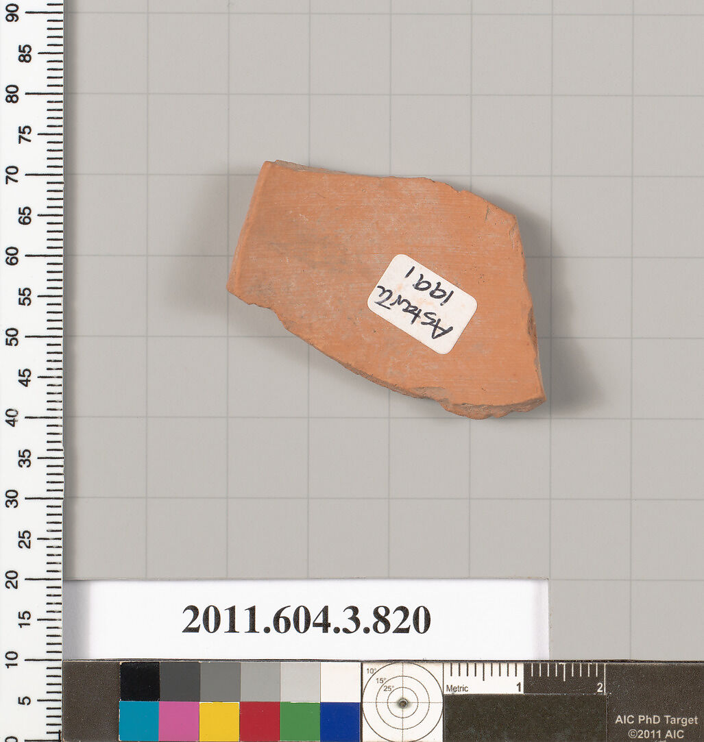 Terracotta fragment of a lekythos (oil flask), Terracotta, Greek, Attic