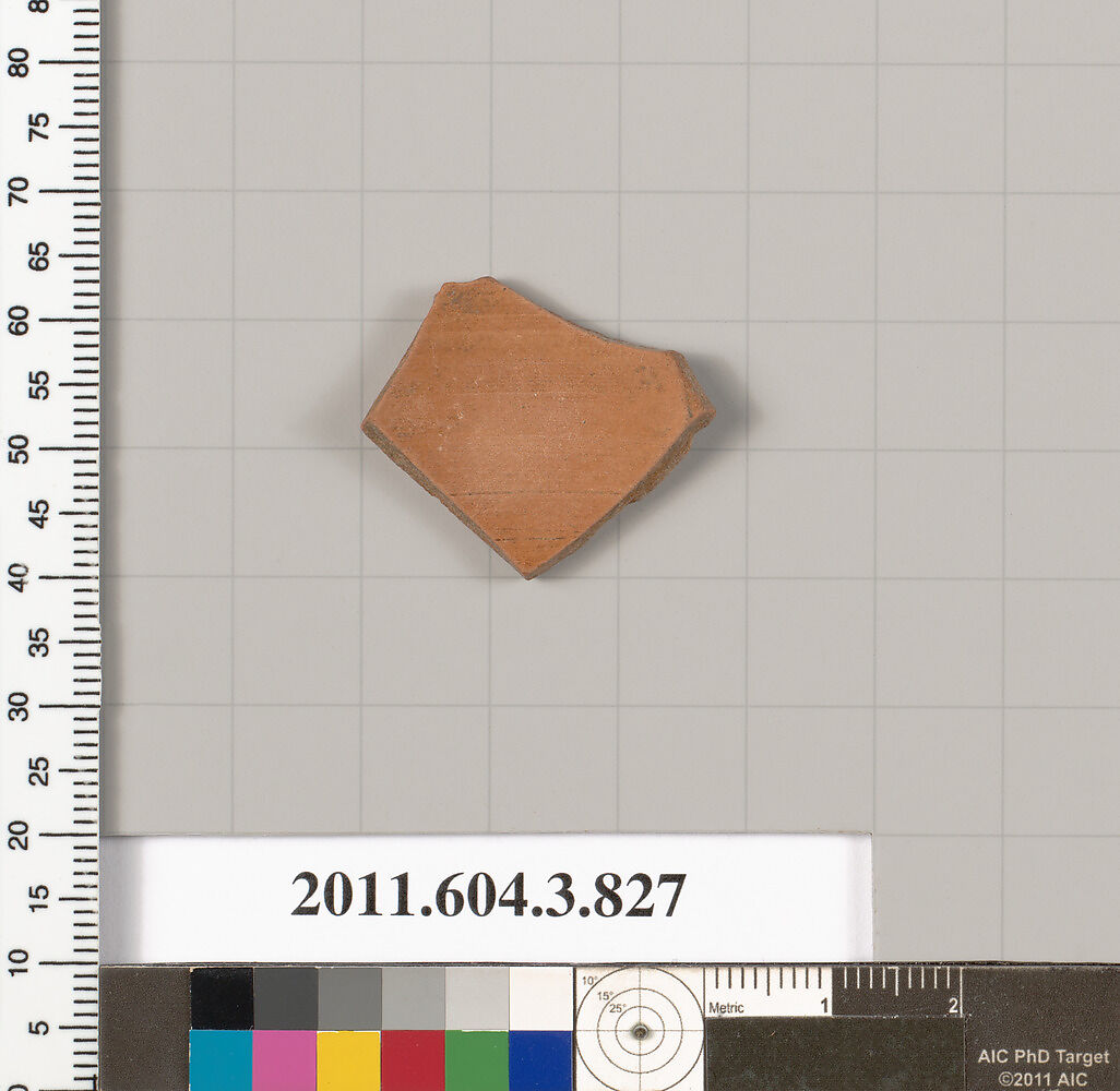 Terracotta fragment of a lekythos (oil flask), Terracotta, Greek, Attic