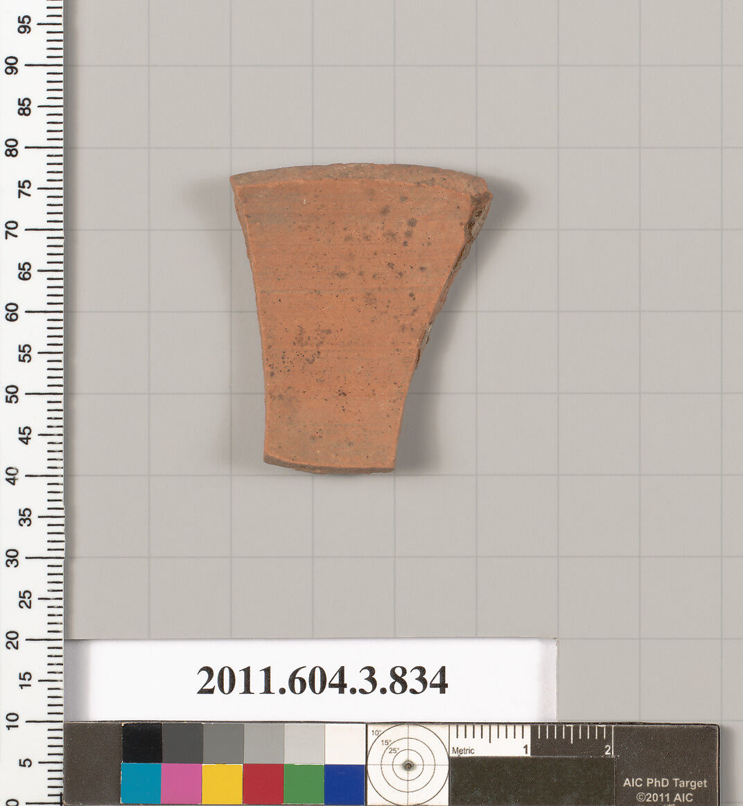 Terracotta fragment of a lekythos (oil flask), Terracotta, Greek, Attic