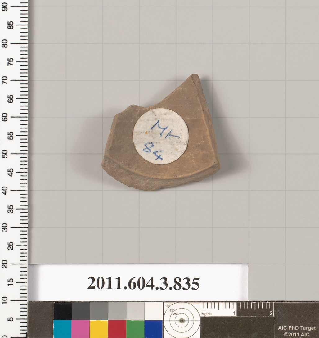 Terracotta fragment of a lekythos (oil flask), Terracotta, Greek, Attic