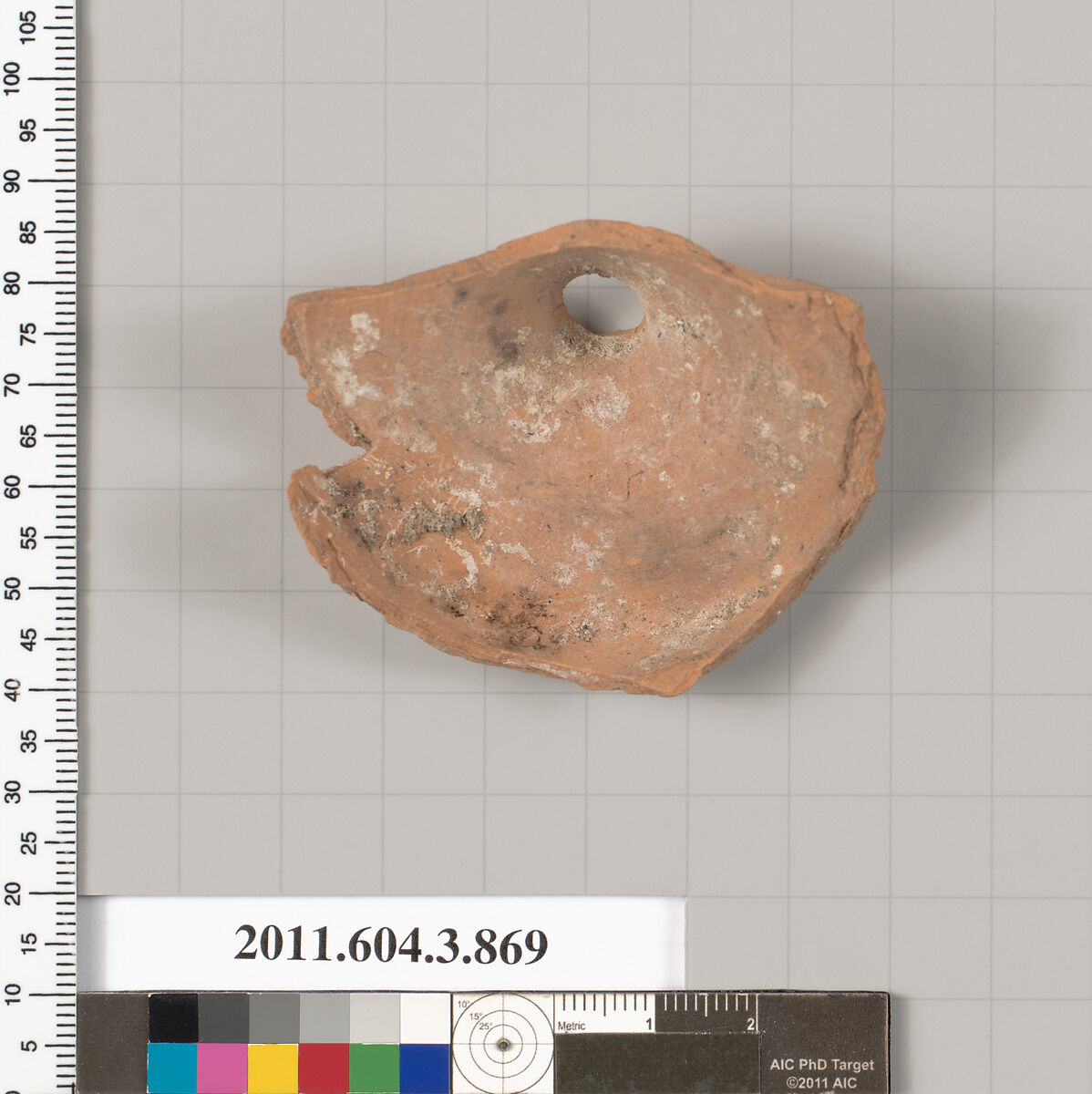 Terracotta fragment of a lekythos (oil flask), Terracotta, Greek, Attic
