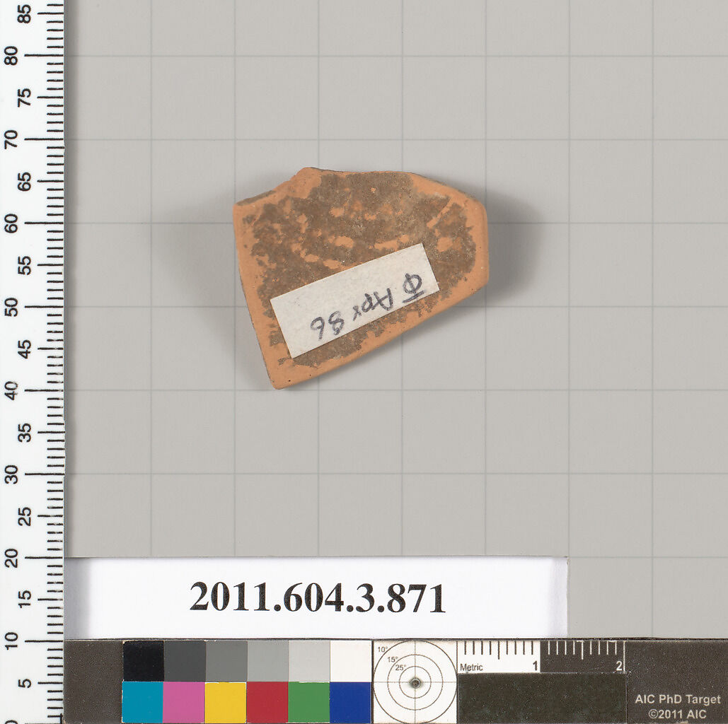Terracotta fragment of a lekythos (oil flask), Terracotta, Greek, Attic