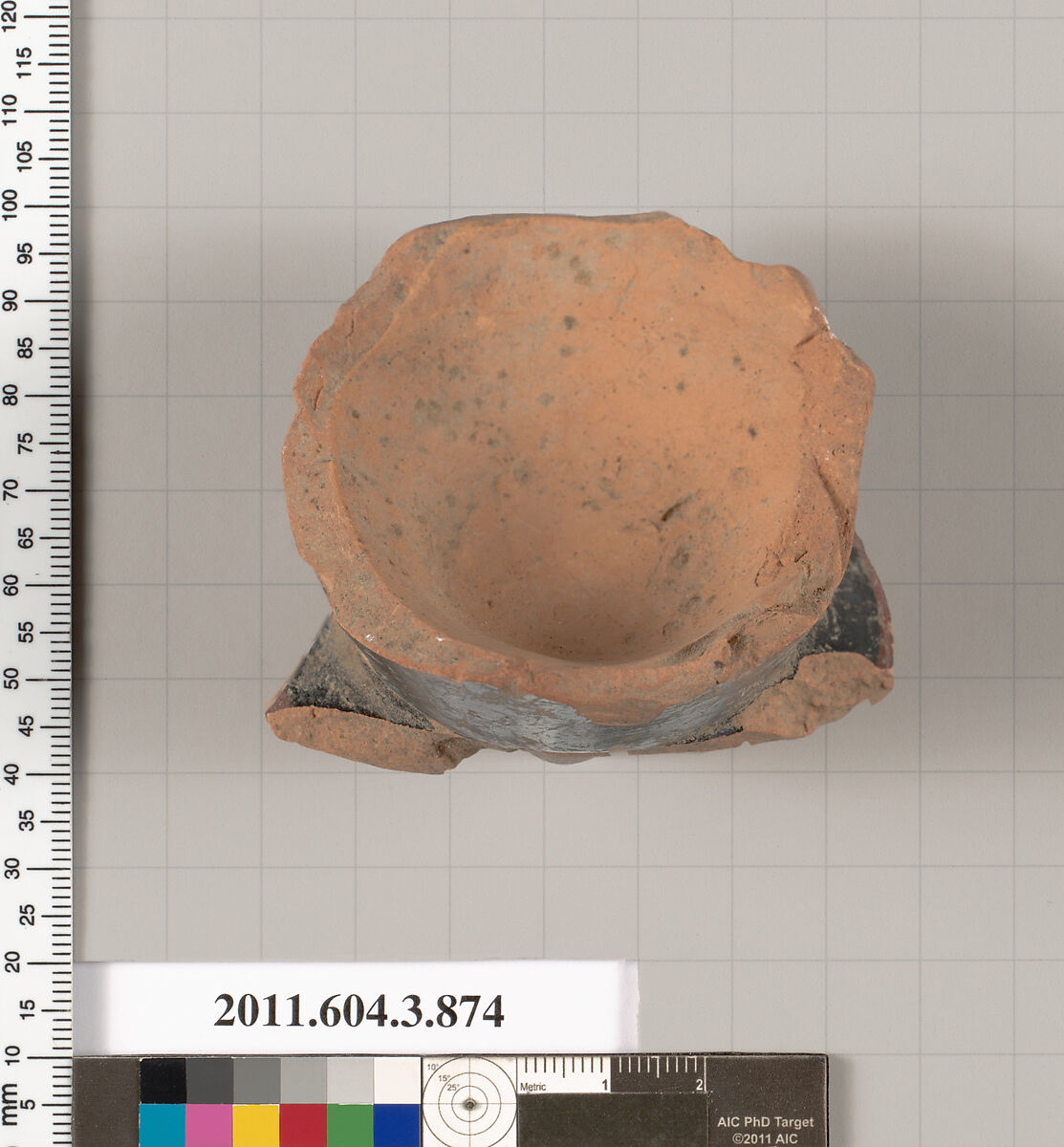 Terracotta fragment of a lekythos (oil flask), Terracotta, Greek, Attic