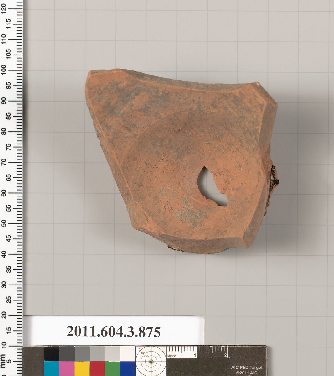 Terracotta fragment of a lekythos (oil flask), Terracotta, Greek, Attic
