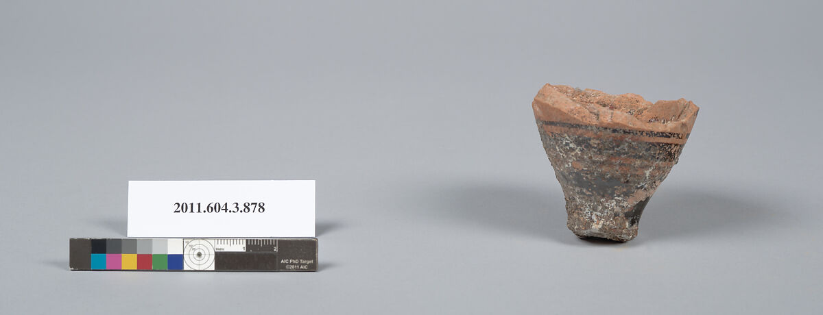 Terracotta fragment of a lekythos (oil flask), Terracotta, Greek, Attic