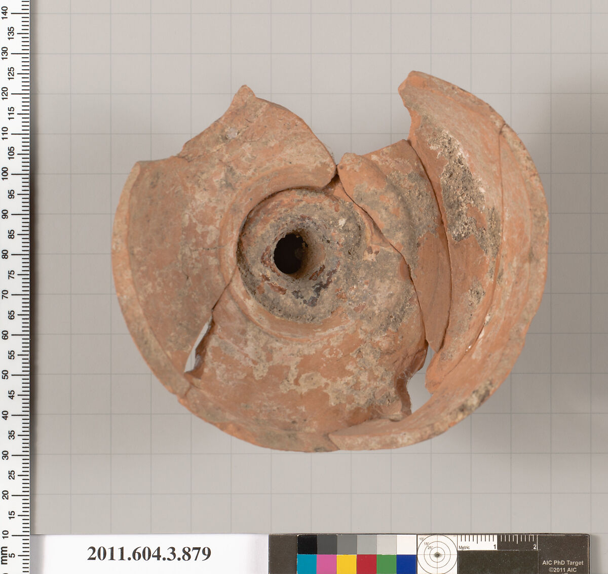 Terracotta fragment of a lekythos (oil flask), Terracotta, Greek, Attic