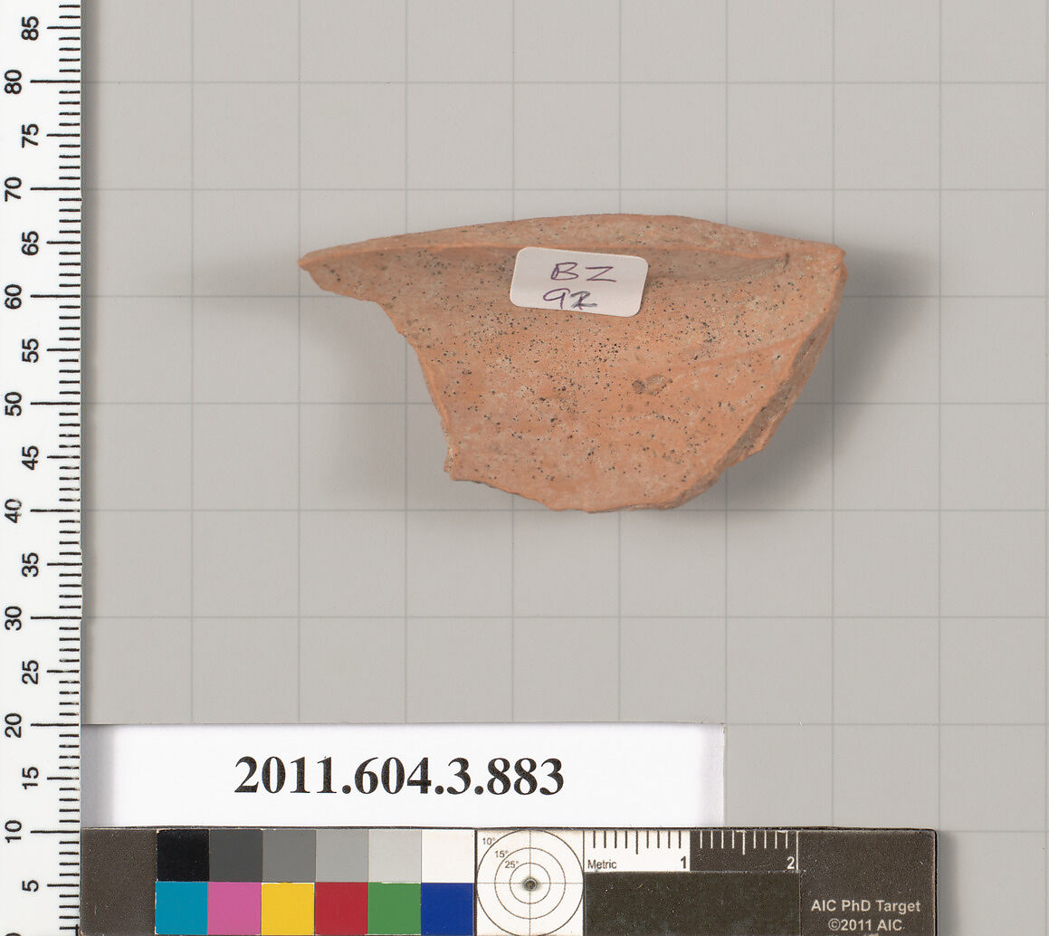 Terracotta fragment of a lekythos (oil flask), Terracotta, Greek, Attic