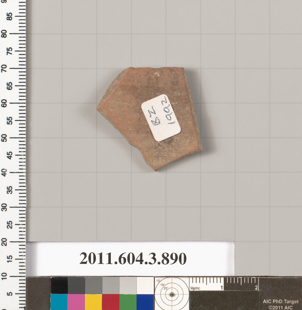 Terracotta fragment of a lekythos (oil flask), Terracotta, Greek, Attic
