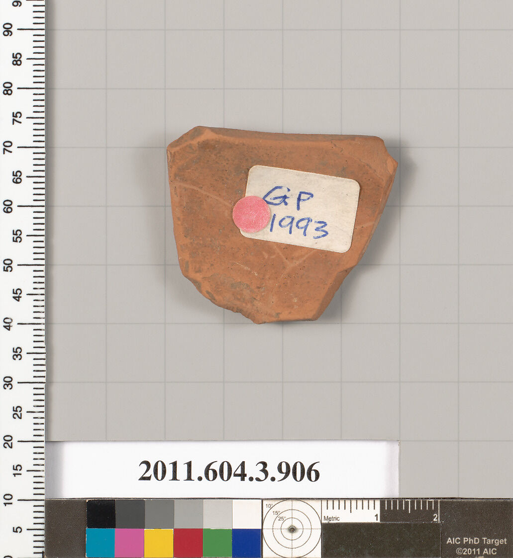 Terracotta fragment of a lekythos (oil flask), Terracotta, Greek, Attic