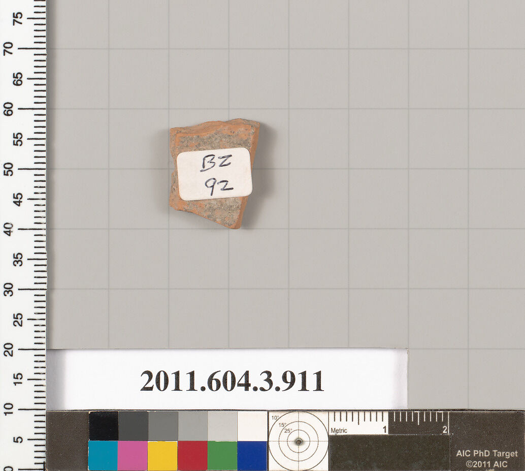 Terracotta fragment of a lekythos (oil flask), Terracotta, Greek, Attic