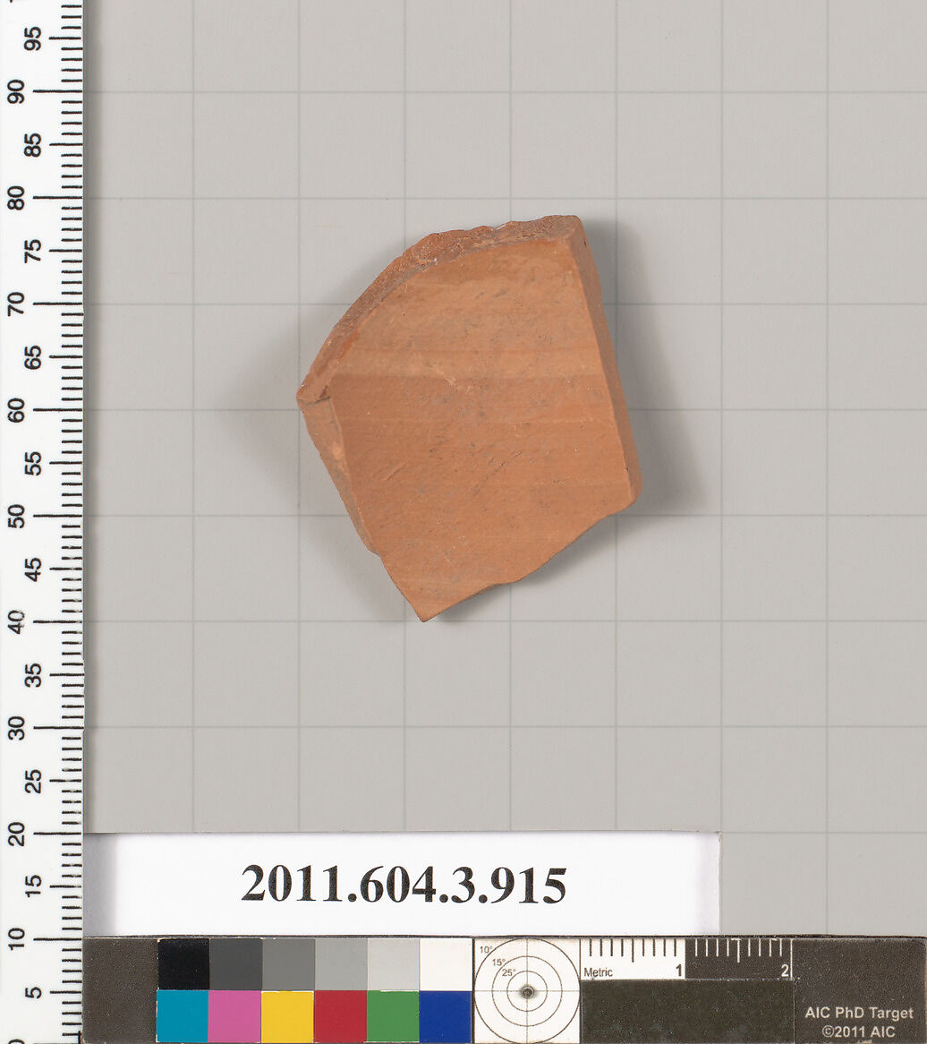 Terracotta fragment of a lekythos (oil flask), Terracotta, Greek, Attic