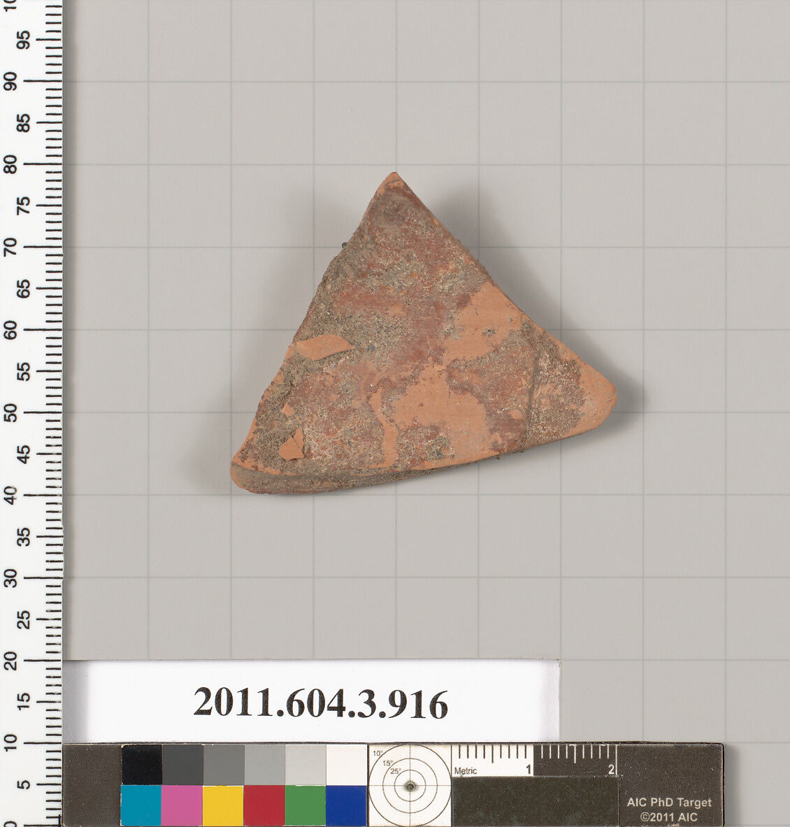 Terracotta fragment of a lekythos (oil flask), Terracotta, Greek, Attic