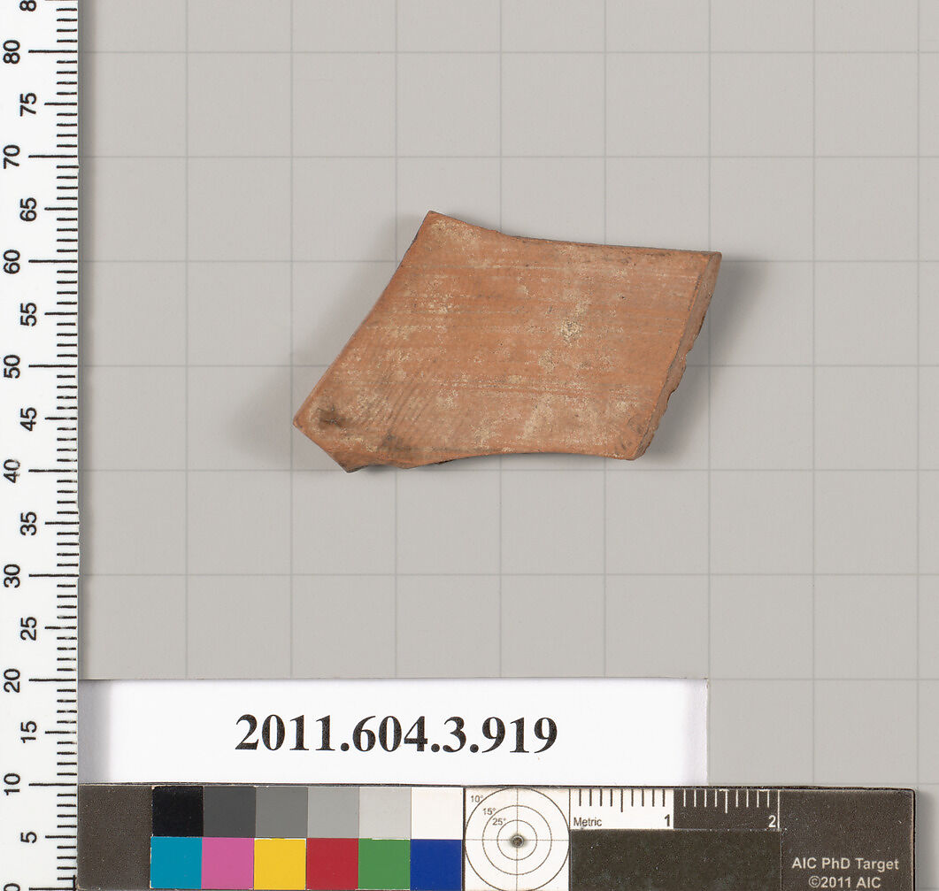 Terracotta fragment of a lekythos (oil flask), Terracotta, Greek, Attic