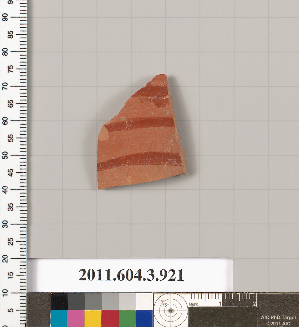 Terracotta fragment of a lekythos (oil flask), Terracotta, Greek, Attic 