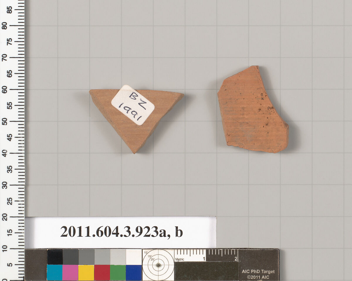 Terracotta fragments of lekythoi (oil flasks), Terracotta, Greek, Attic