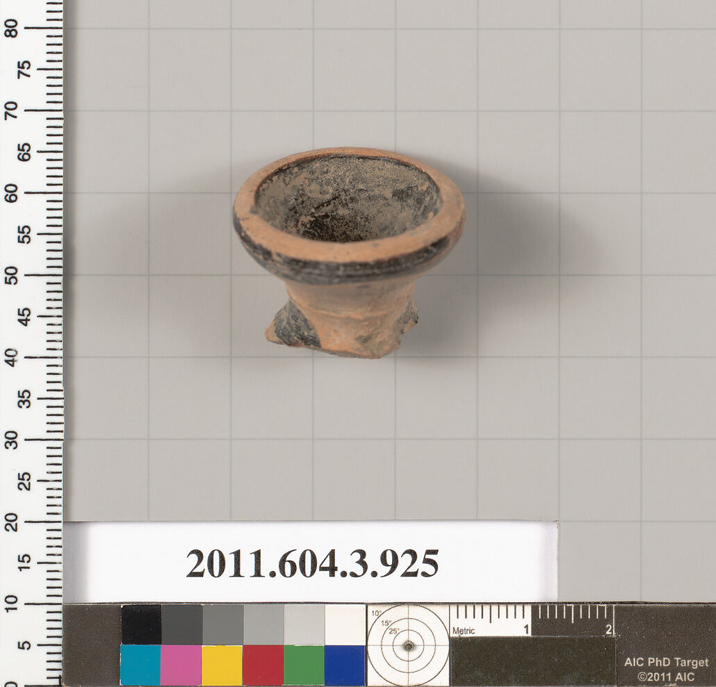 Terracotta fragment of a lekythos (oil flask), Terracotta, Greek, Attic