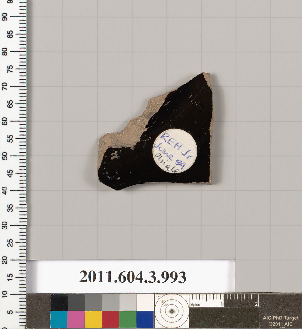 Terracotta fragment of a phiale (libation bowl)?, Terracotta, Greek, Attic