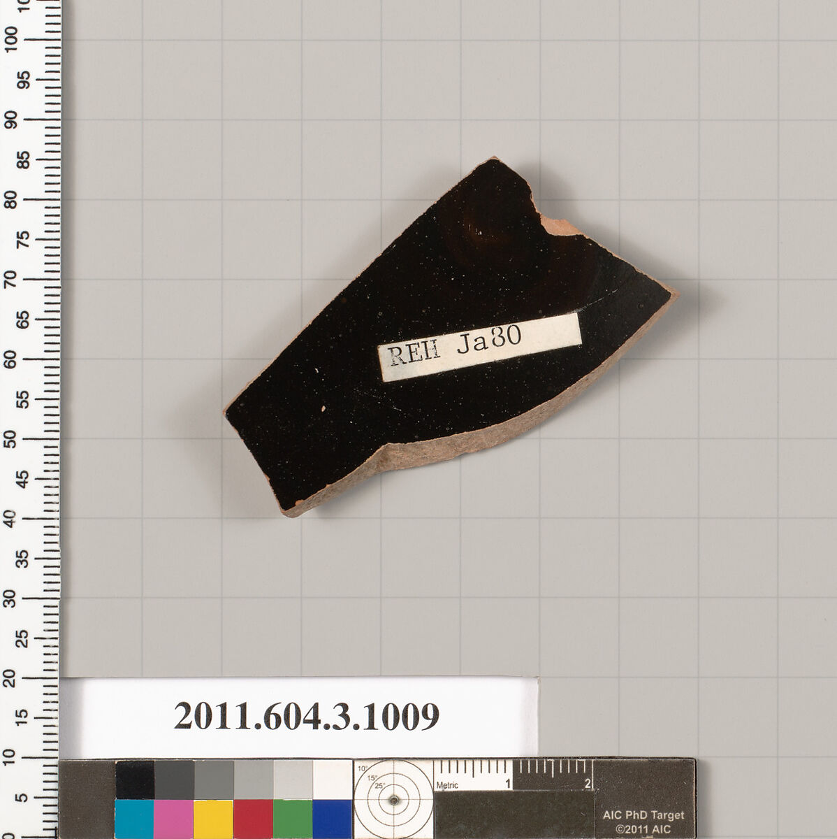 Terracotta fragment of a lekanis (covered dish)?, Terracotta, Greek, Attic