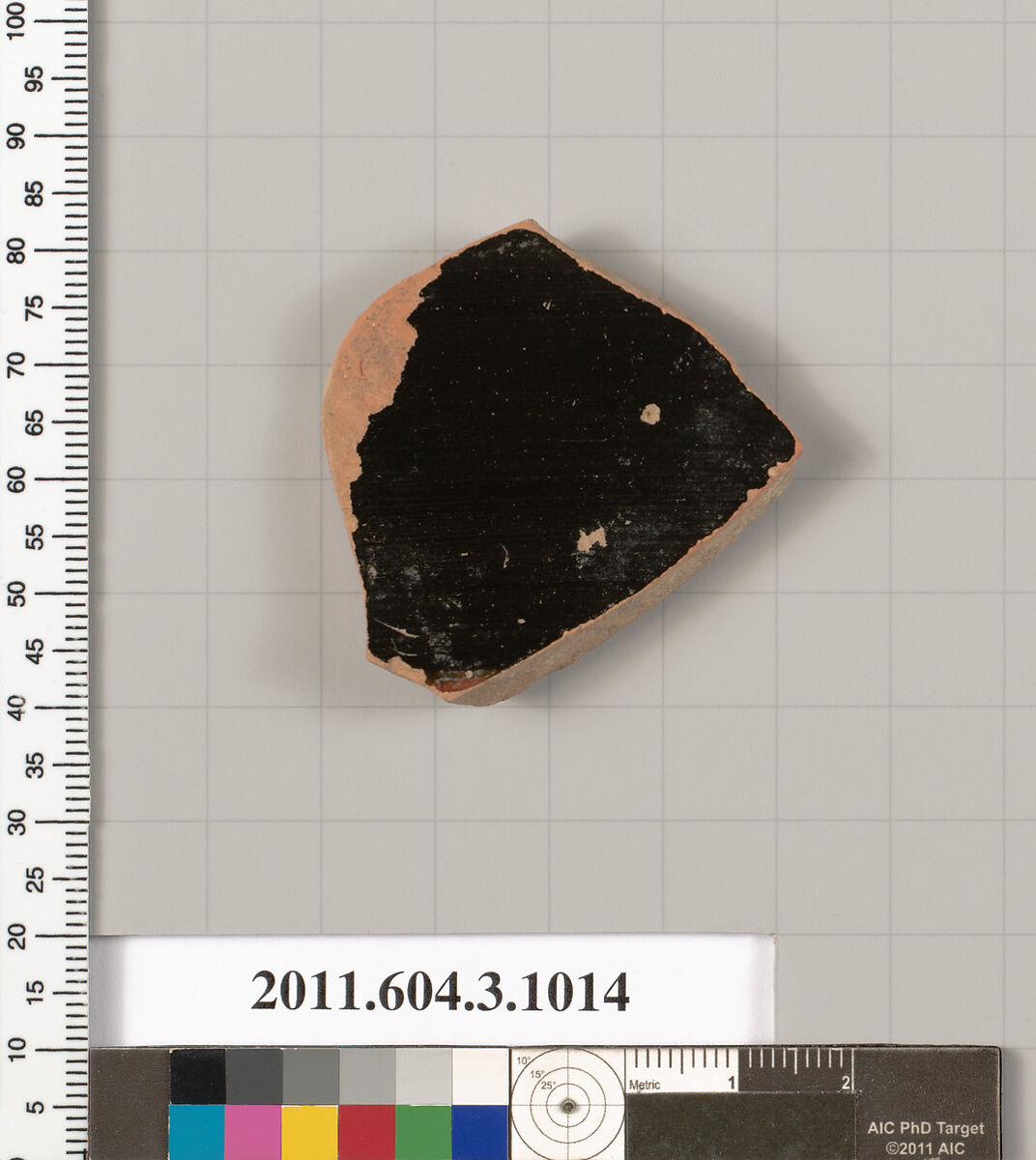 Terracotta fragment of a lekanis (covered dish)?, Terracotta, Greek, Attic