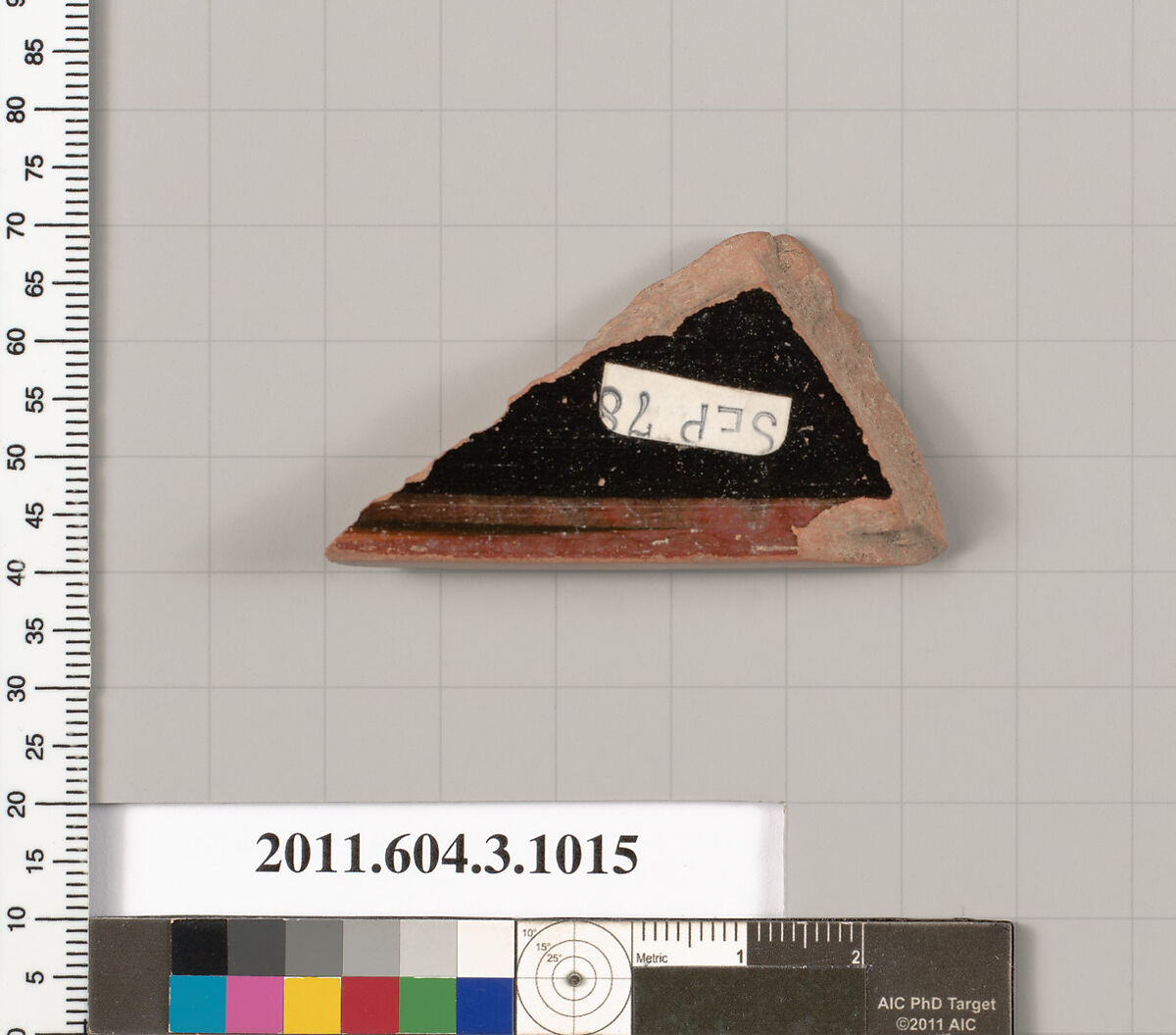 Terracotta fragment of a lekanis (covered dish)?, Terracotta, Greek, Attic