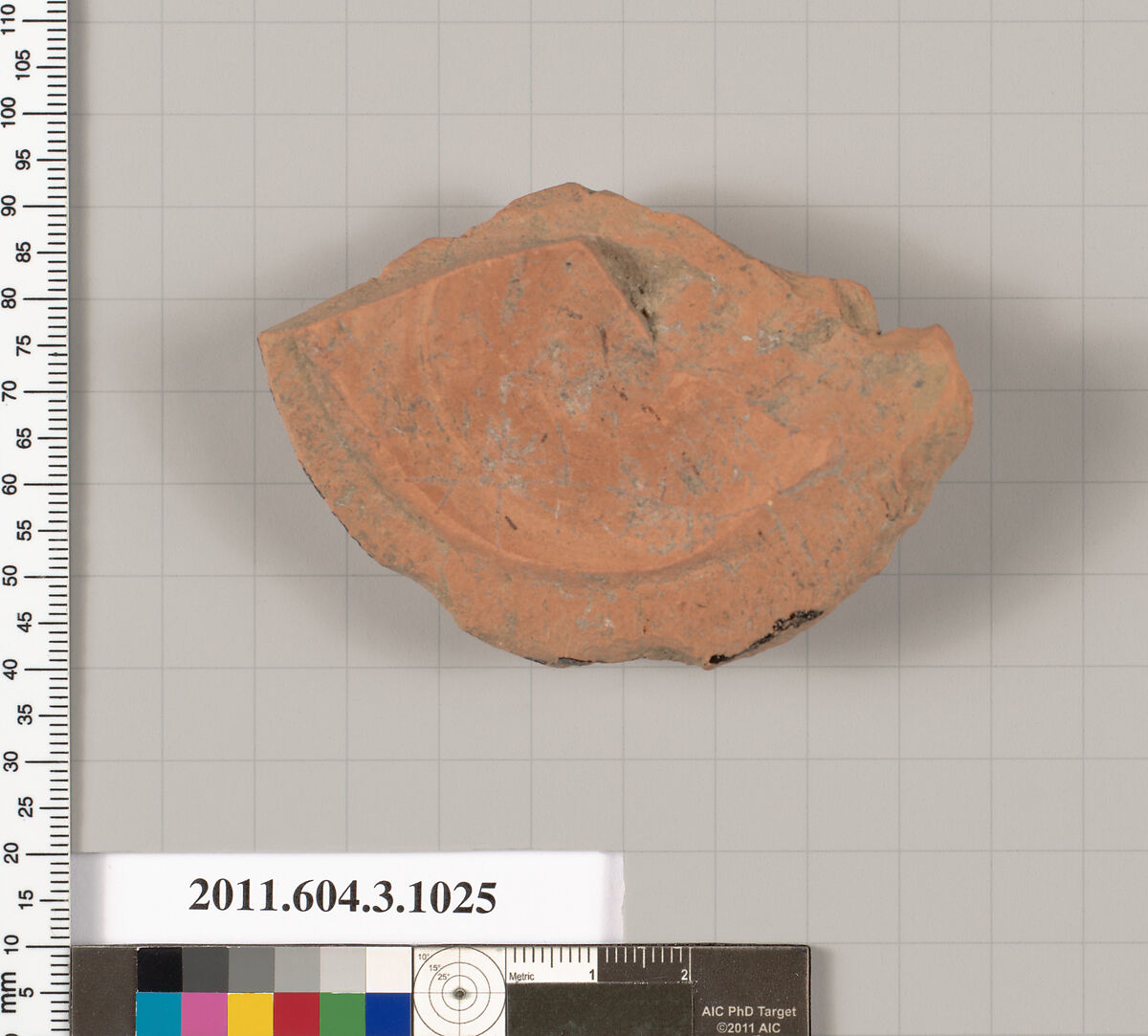 Terracotta fragment of a lekanis lid (covered dish)?, Terracotta, Greek, Attic
