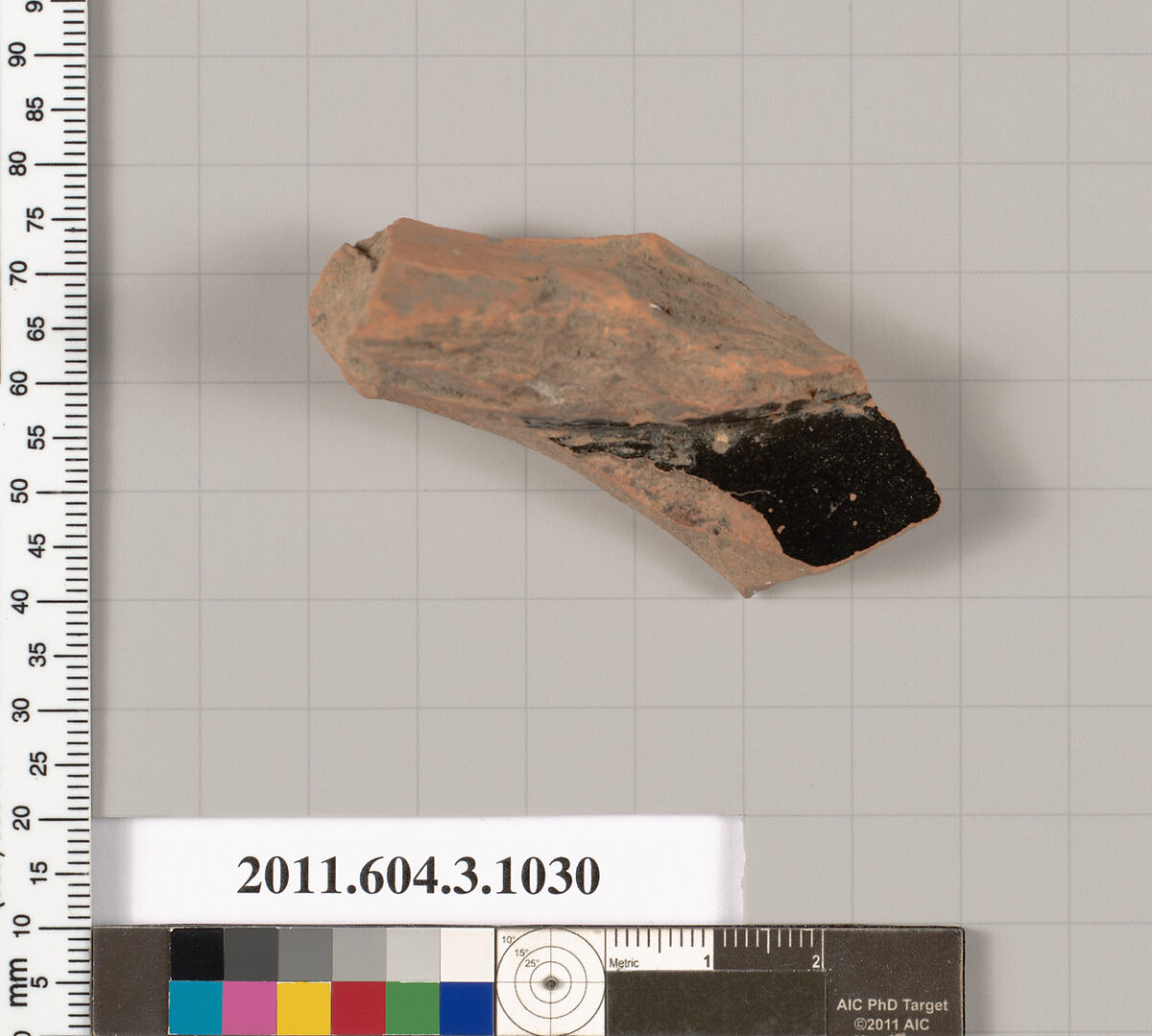 Terracotta fragment of an undetermined shape, Terracotta, Greek, Attic