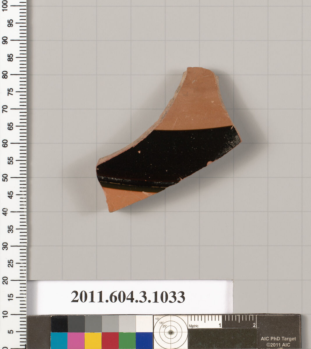 Terracotta fragment of a phiale (libation bowl), Terracotta, Greek, Attic 