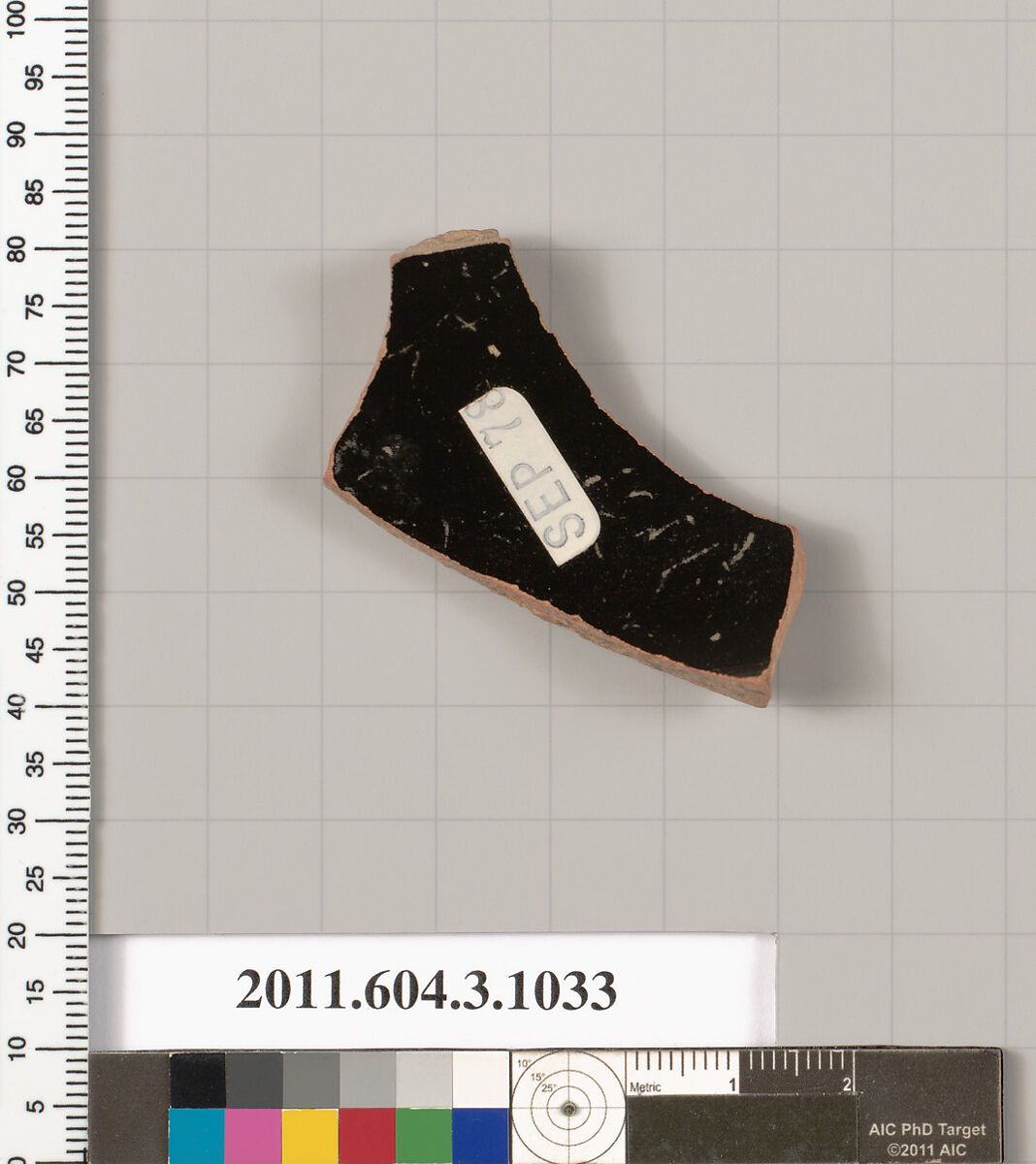 Terracotta fragment of a phiale (libation bowl), Terracotta, Greek, Attic