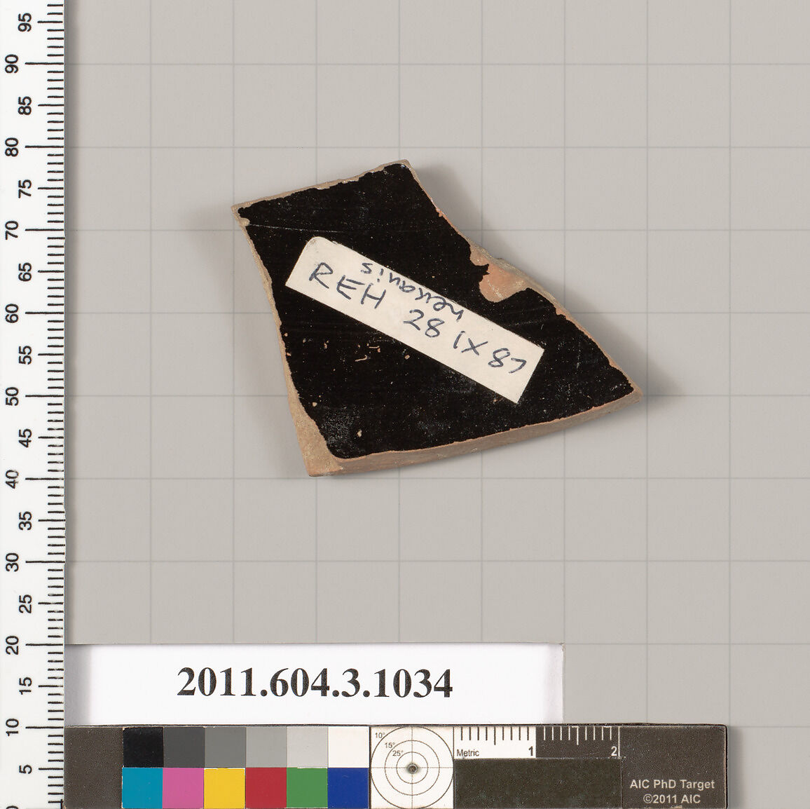 Terracotta fragment of a lekanis (covered dish), Terracotta, Greek, Attic