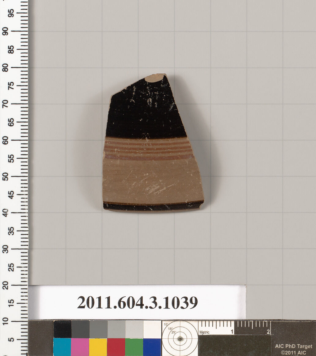 Terracotta fragment of an undetermined shape, Terracotta, Greek, Attic