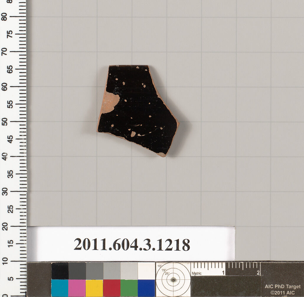 Terracotta rim fragment of a kyathos (cup-shaped ladle), Terracotta, Greek, Attic