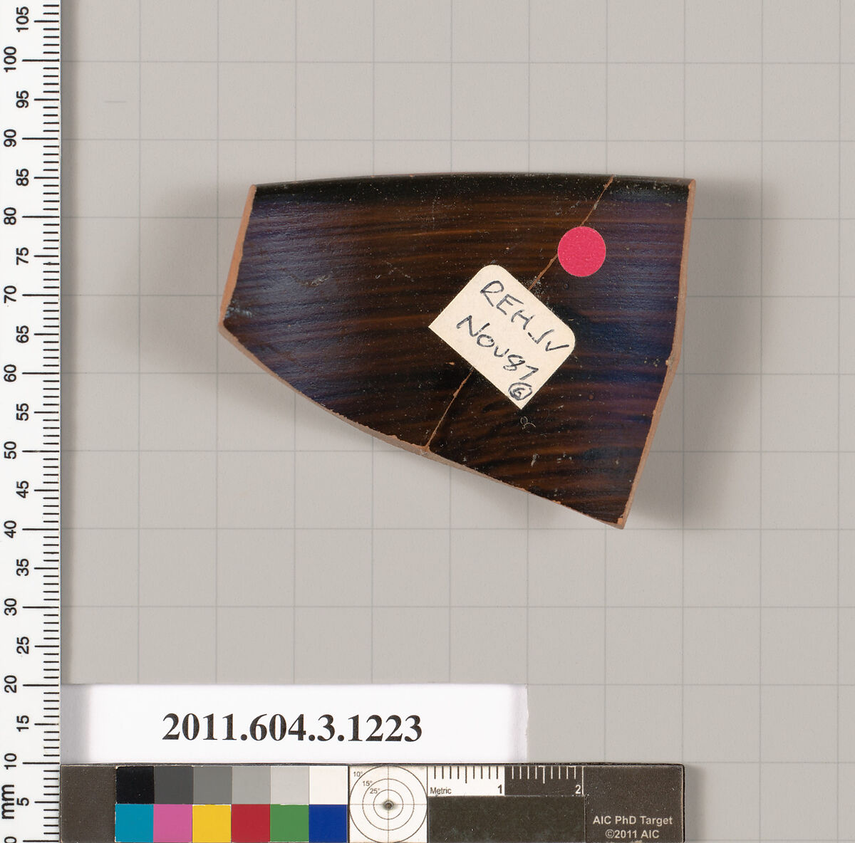 Terracotta rim fragment of a kyathos (cup-shaped ladle), Terracotta, Greek, Attic