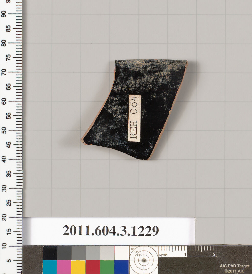 Terracotta rim fragment of a kyathos (cup-shaped ladle), Terracotta, Greek, Attic