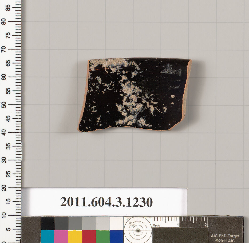 Terracotta rim fragment of a kyathos (cup-shaped ladle), Terracotta, Greek, Attic