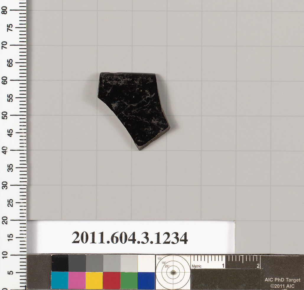 Terracotta rim fragment of a kyathos (cup-shaped ladle), Terracotta, Greek, Attic