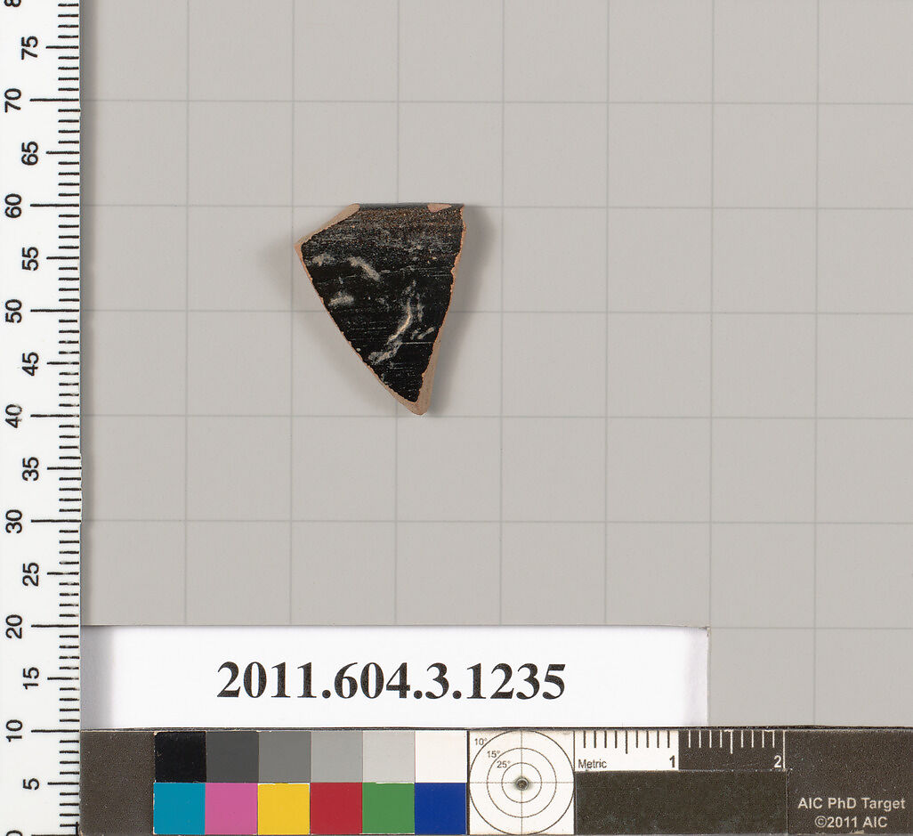 Terracotta rim fragment of a kyathos (cup-shaped ladle), Terracotta, Greek, Attic