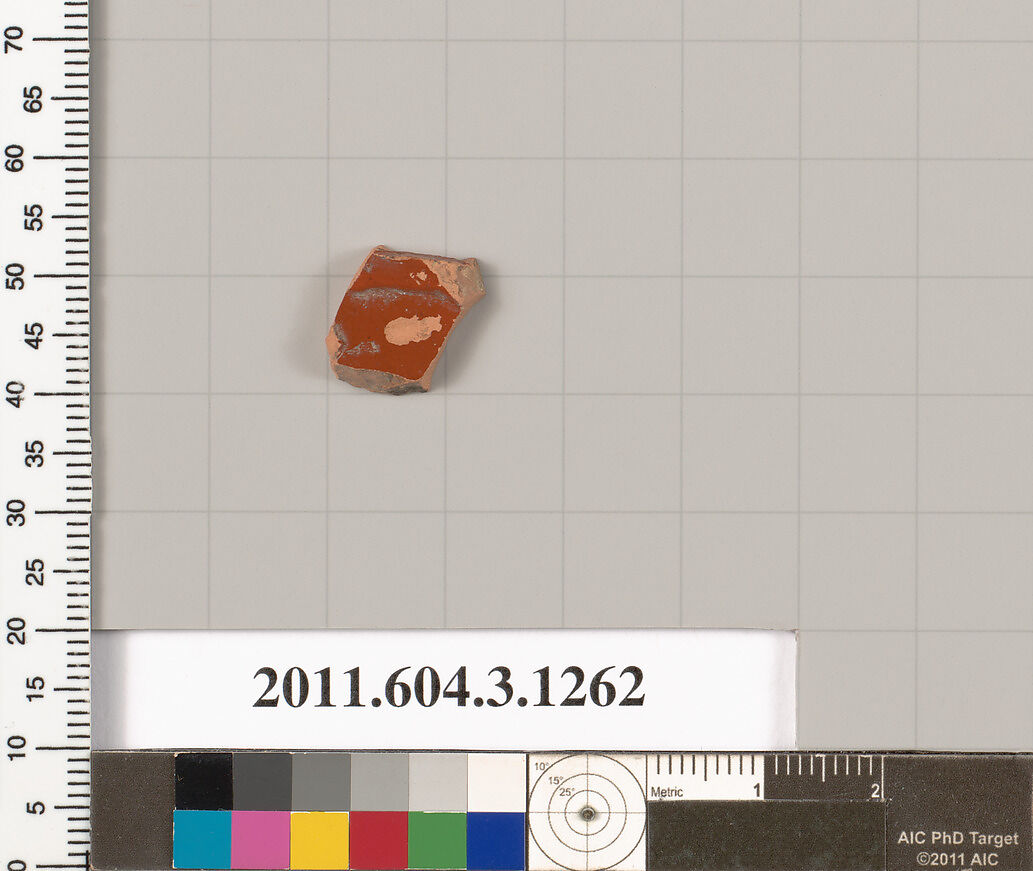 Terracotta fragment of an undetermined shape, Terracotta, Greek, Attic