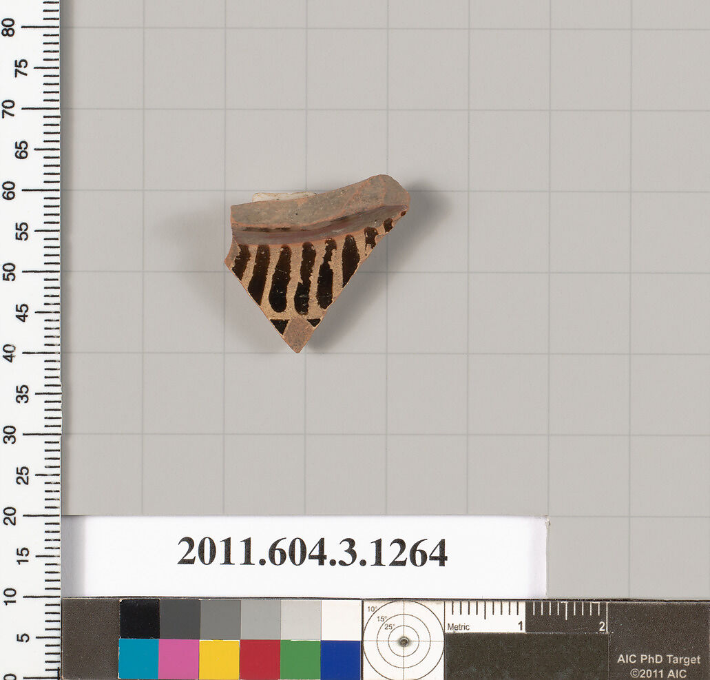 Terracotta fragment of an oinochoe (jug), Terracotta, Greek, Attic 