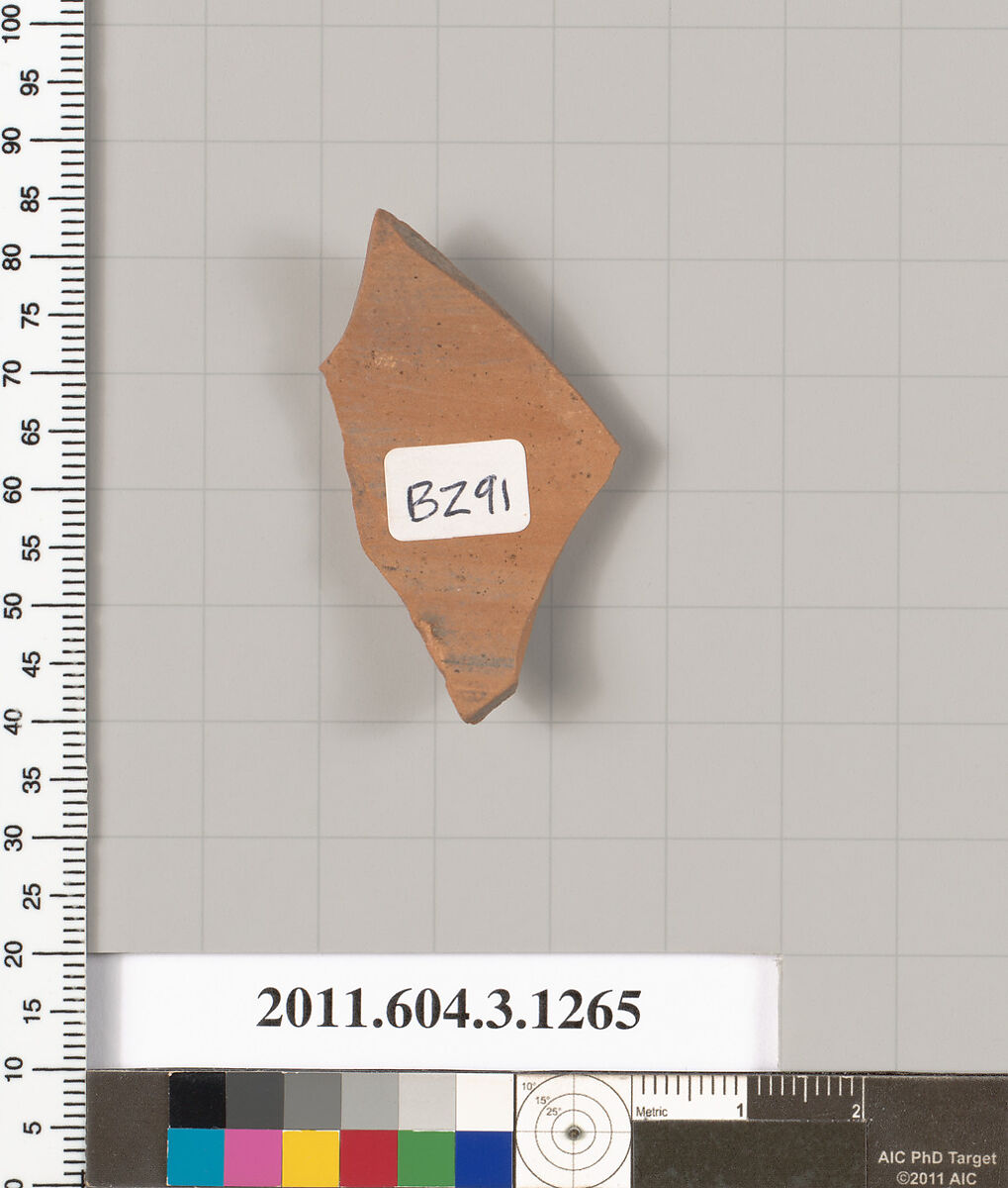 Terracotta fragment of an oinochoe (jug), Terracotta, Greek, Attic