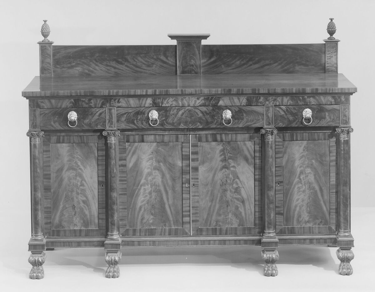 Sideboard Table, Charles-Honoré Lannuier (France 1779–1819 New York), Mahogany, tulip poplar, white pine, American 